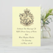 Elegant Harry & Meghan Royal Wedding Invitation Kaart (Staand voorkant)