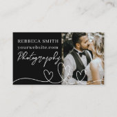 Elegant hart 2 foto collage bruiloft fotograaf visitekaartje (Voorkant)