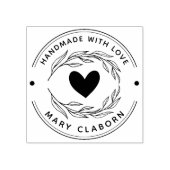 Elegant hart aangepaste naam handgemaakt met liefd rubberstempel (Afrduk)