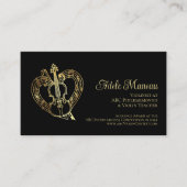 Elegant Hart B QR Code Vioolleraar Violinist Visitekaartje (Voorkant)