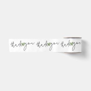 Elegant Hart Bedank Geschenkverpakking Groen Wit  Satijnen Lint