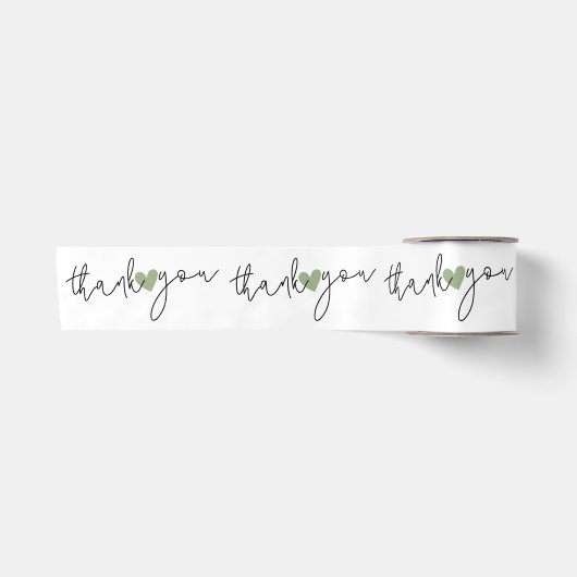 Elegant Hart Bedank Geschenkverpakking Groen Wit Satijnen Lint (Voorkant)