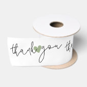Elegant Hart Bedank Geschenkverpakking Groen Wit Satijnen Lint (Spoel)