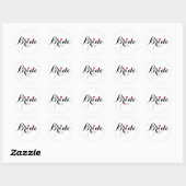 Elegant Hart Bruid Bruiloftsshower Huwelijk Ronde Sticker (Vel)