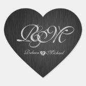 Elegant hart bruiloft Sticker met diamant (Voorkant)