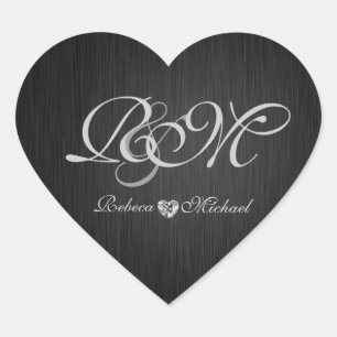 Elegant hart bruiloft Sticker met diamant