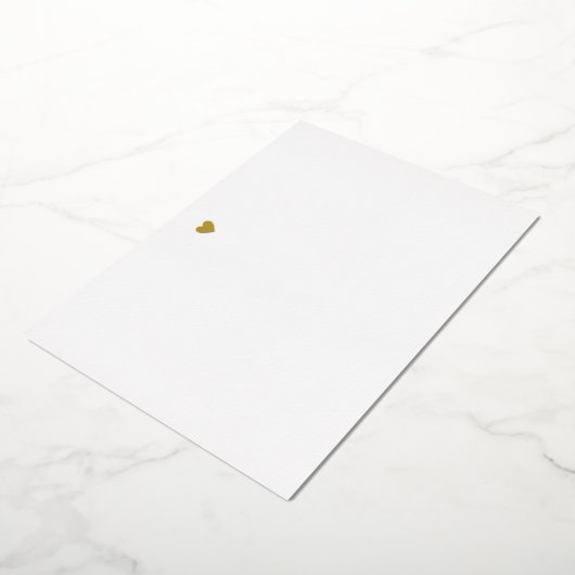 Elegant Hart Echte Gouden Folie Stationery Note Ka Feestdagenkaart (Gedraaid)