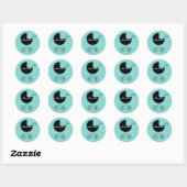 Elegant Hart en Bow Blauwgroen Blauwe Stickers (Vel)