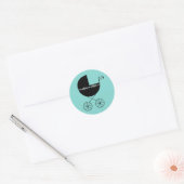Elegant Hart en Bow Blauwgroen Blauwe Stickers (Envelop)