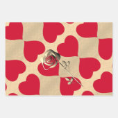 Elegant hart en Rozen Inpakpapier Vel (Voorkant 3)