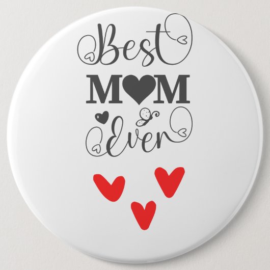 Elegant hart- en vlinderontwerp voor Moederdag Ronde Button 6,0 Cm (Voorkant)