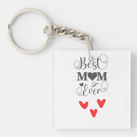 Elegant hart- en vlinderontwerp voor Moederdag Sleutelhanger (voorkant)
