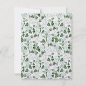 Elegant Hart Eucalyptus Bladgroen Bruiloft Details Kaart (Achterkant)