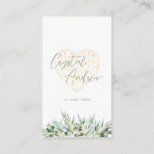 Elegant Hart Eucalyptus Bladgroen Bruiloft Website Informatiekaartje (Achterkant)