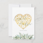 Elegant Hart Eucalyptus Foliage Formele Bruiloft RSVP Kaartje (Achterkant)