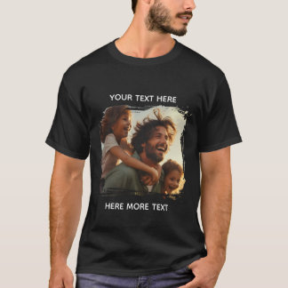 Elegant Hart Foto & Aangepaste Naam Gepersonalisee T-shirt