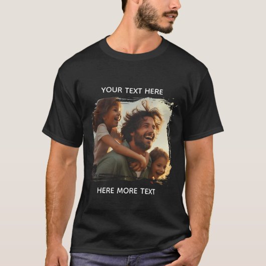Elegant Hart Foto & Aangepaste Naam Gepersonalisee T-shirt (Voorkant)