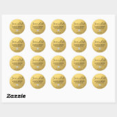Elegant Hart Gouden Folie Bruiloft SAVE THE DATE Ronde Sticker (Vel)