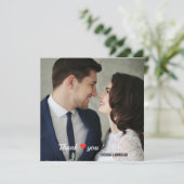 Elegant hart liefde foto bedankkaart (Staand voorkant)