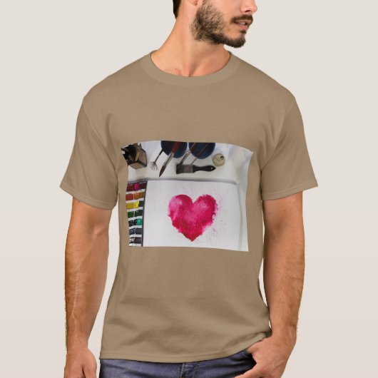 Elegant Hart Liefdes Symbool T-shirt (Voorkant)