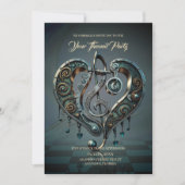 Elegant hart met sleutel in steampunk stijl. kaart (Voorkant)