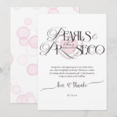 Elegant Hart Parels Prosecco Bruisende Bruidsfeest Bedankkaart (Voorkant / Achterkant)