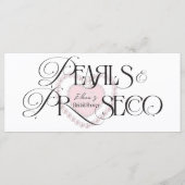 Elegant Hart Parels Prosecco Bubble Vrijgezellenfe Menu (Achterkant)