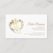 Elegant hart QR Code Viool Leraar Violinist Visitekaartje (Voorkant)