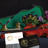 Elegant hart QR Code Viool Leraar Violinist Visitekaartje