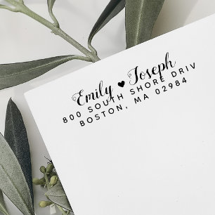 Elegant Hart Retouradres Zelfinktende Stempel