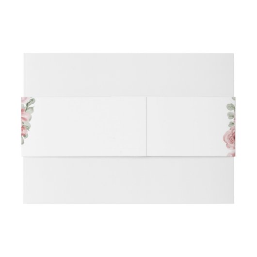 Elegant hart Rozen bloemenbruiloft Uitnodigingen Wikkel (Achterkant Voorbeeld)