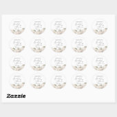Elegant Hart Script Bloemen Vrijgezellenfeest Ronde Sticker (Vel)