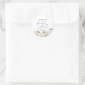 Elegant Hart Script Bloemen Vrijgezellenfeest Ronde Sticker (Tas)