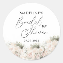 Elegant Hart Script Bloemen Vrijgezellenfeest Ronde Sticker
