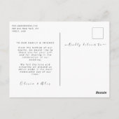 Elegant Hart Script Bruiloft Foto Bedankt  Briefkaart (Achterkant)