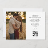 Elegant Hart Script Foto Bruiloft QR Code Save The Date (Achterkant)