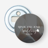 Elegant Hart Script Foto Button Flesopener (Voorkant)