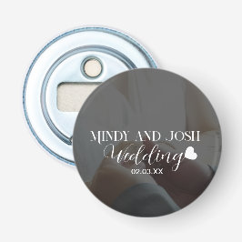 Elegant Hart Script Foto Button Flesopener