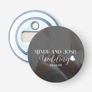 Elegant Hart Script Foto Button Flesopener