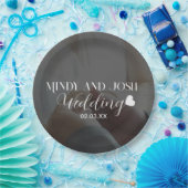 Elegant Hart Script Foto Papieren Bordje (Feest)