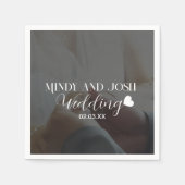 Elegant Hart Script Foto Servet (Voorkant)