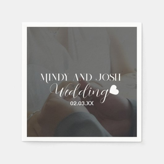 Elegant Hart Script Foto Servet (Voorkant)