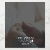 Elegant Hart Script Foto Wijn Etiket (Enkel label)