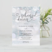 Elegant Hart Script Winter Oefenavondeten Kaart (Staand voorkant)
