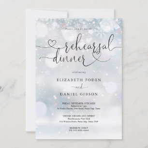 Elegant Hart Script Winter Oefenavondeten Kaart