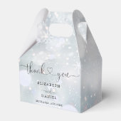 Elegant Hart Script Winter Sneeuwvlokken Bruiloft Bedankdoosjes (Achterkant)