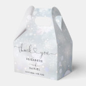 Elegant Hart Script Winter Sneeuwvlokken Bruiloft Bedankdoosjes (Voorkant Zijde)