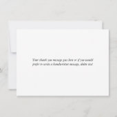 Elegant hart script zwart-wit bedankkaart (Achterkant)