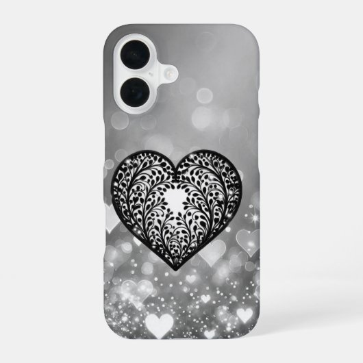 Elegant hart silhouet iPhone 16 hoesje (Achterkant)