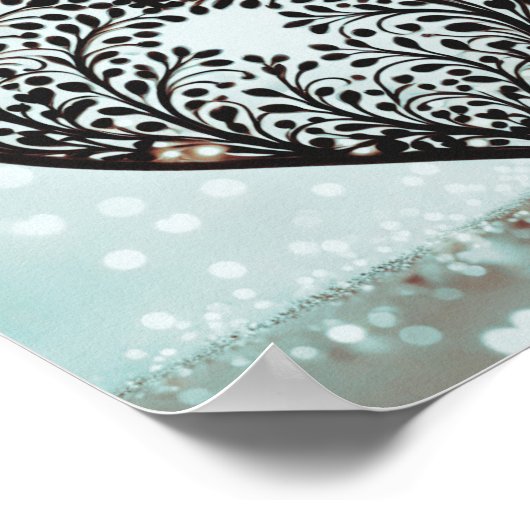 Elegant hart silhouet poster (Hoek)